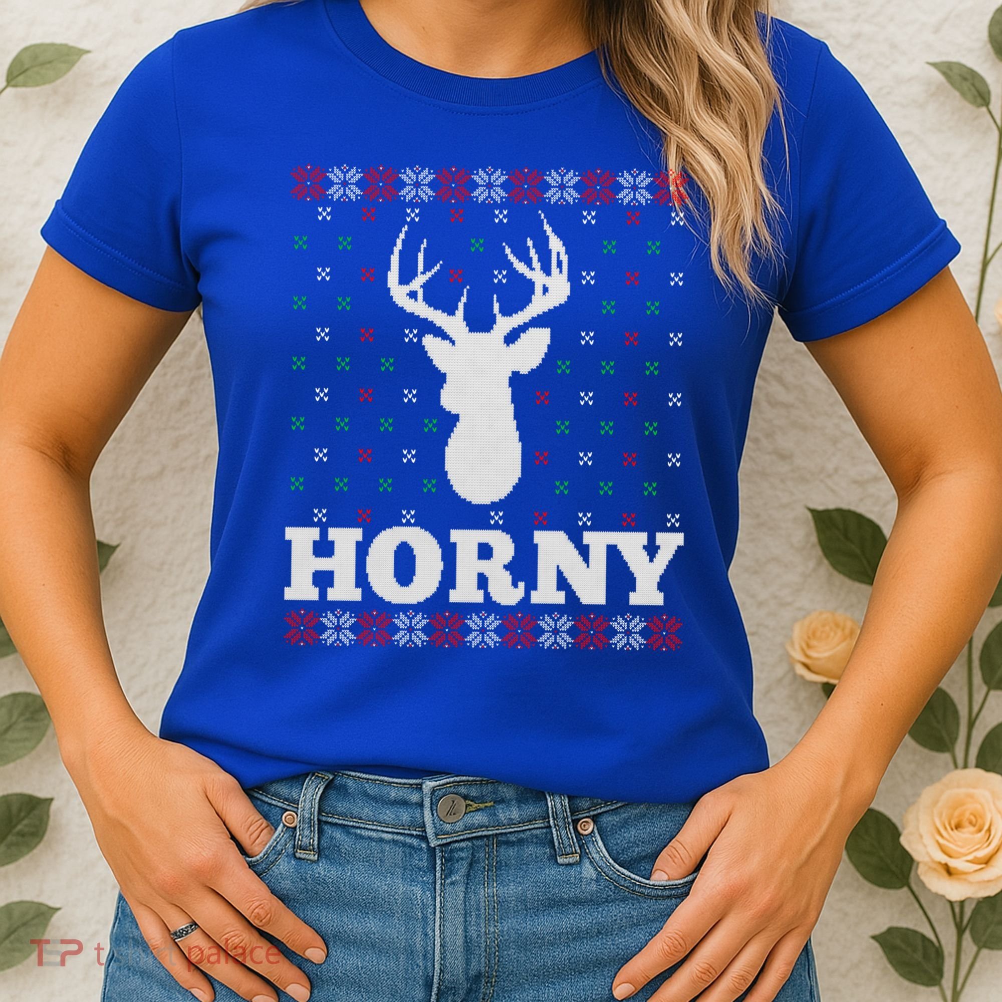 Funny Reindeer Horny Ugly Christmas Gift Xmas Gift Women's T-Shirt