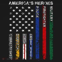 First Responders Hero Flag Nurse EMS Police Fire Military Long Sleeve Shirt thumb 2