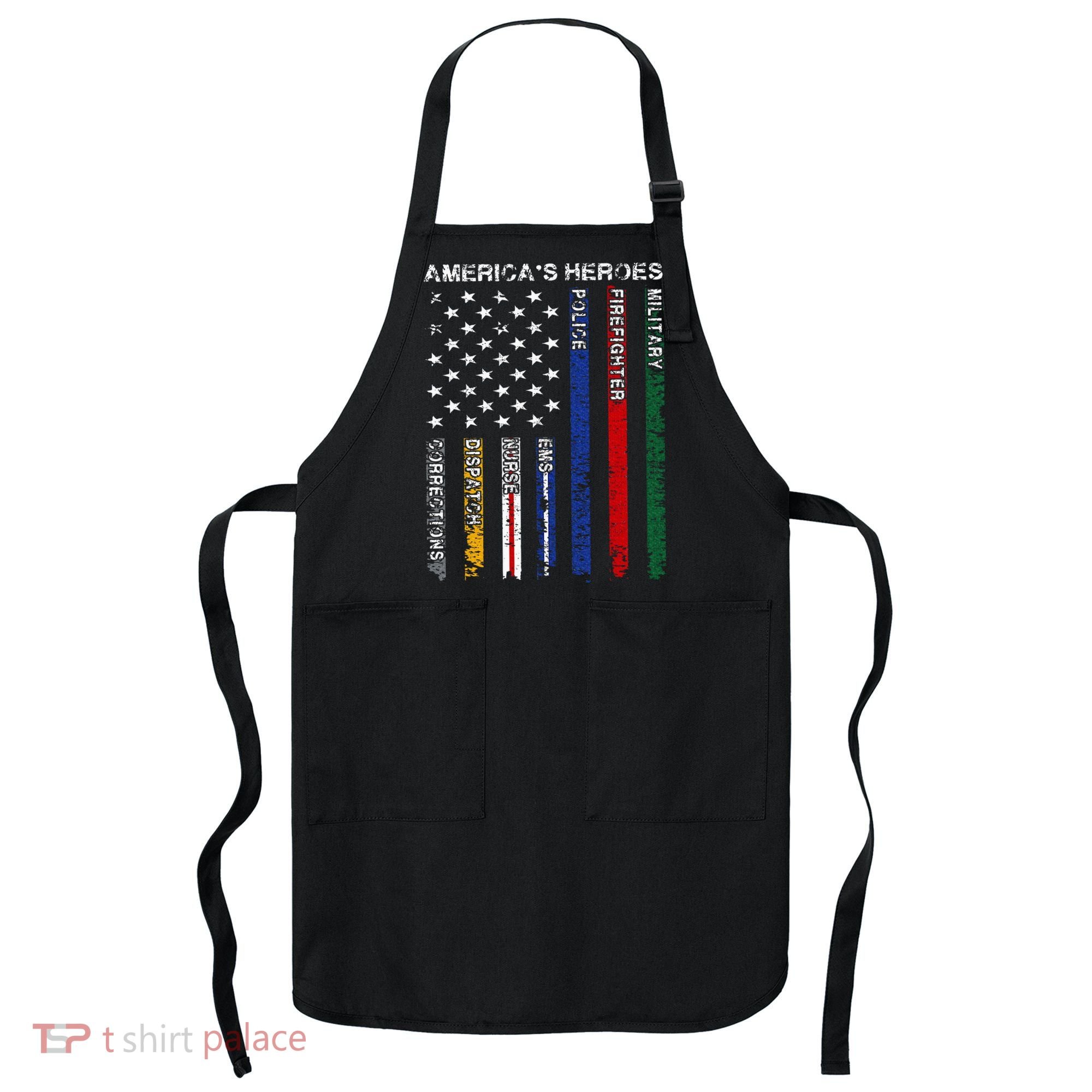 First Responders Hero Flag Nurse EMS Police Fire Military Apron