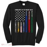 First Responders Hero Flag Nurse EMS Police Fire Military Sweatshirt thumb 0