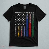 First Responders Hero Flag Nurse EMS Police Fire Military T-Shirt thumb 5