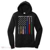First Responders Hero Flag Nurse EMS Police Fire Military Women's Hoodie thumb 0