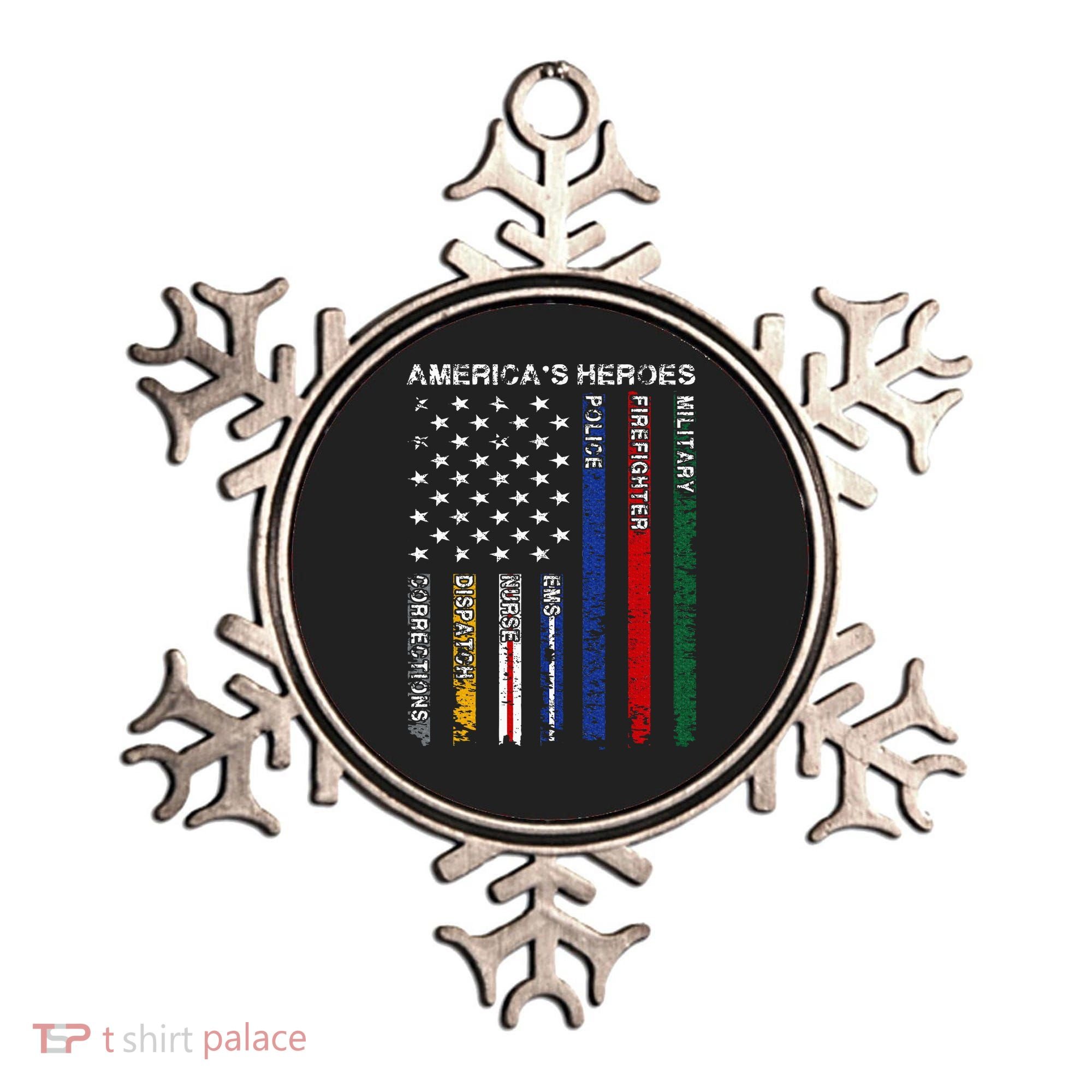 First Responders Hero Flag Nurse EMS Police Fire Military Ornament