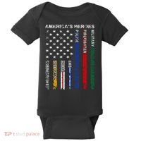 First Responders Hero Flag Nurse EMS Police Fire Military Baby Bodysuit thumb 0