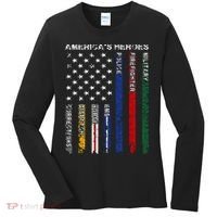First Responders Hero Flag Nurse EMS Police Fire Military Women's Long Sleeve Shirt thumb 0