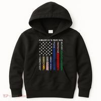 First Responders Hero Flag Nurse EMS Police Fire Military Kids Hoodie thumb 0