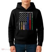 First Responders Hero Flag Nurse EMS Police Fire Military Kids Hoodie thumb 4