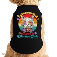 Funny Retro Hippy Hipster Glasses Cat Introverted But Willing To Discuss Cats Doggie Tank thumb 0