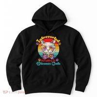 Funny Retro Hippy Hipster Glasses Cat Introverted But Willing To Discuss Cats Hoodie thumb 0