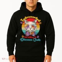 Funny Retro Hippy Hipster Glasses Cat Introverted But Willing To Discuss Cats Hoodie thumb 2