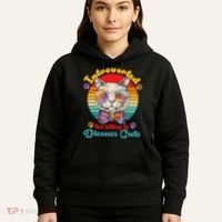 Funny Retro Hippy Hipster Glasses Cat Introverted But Willing To Discuss Cats Hoodie thumb 5