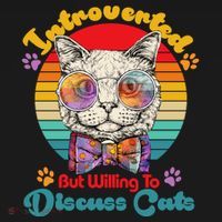 Funny Retro Hippy Hipster Glasses Cat Introverted But Willing To Discuss Cats Hoodie thumb 7