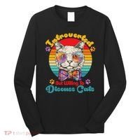 Funny Retro Hippy Hipster Glasses Cat Introverted But Willing To Discuss Cats Long Sleeve Shirt thumb 0