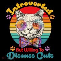 Funny Retro Hippy Hipster Glasses Cat Introverted But Willing To Discuss Cats Coffee Mug thumb 5