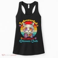 Funny Retro Hippy Hipster Glasses Cat Introverted But Willing To Discuss Cats Women's Tank Top thumb 0