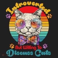 Funny Retro Hippy Hipster Glasses Cat Introverted But Willing To Discuss Cats Hat thumb 2