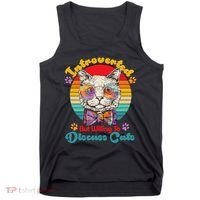 Funny Retro Hippy Hipster Glasses Cat Introverted But Willing To Discuss Cats Tank Top thumb 0