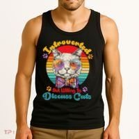 Funny Retro Hippy Hipster Glasses Cat Introverted But Willing To Discuss Cats Tank Top thumb 3