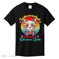 Funny Retro Hippy Hipster Glasses Cat Introverted But Willing To Discuss Cats Kids T-Shirt thumb 0