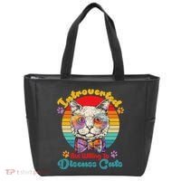 Funny Retro Hippy Hipster Glasses Cat Introverted But Willing To Discuss Cats Tote Bag thumb 0