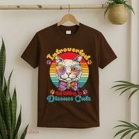 Funny Retro Hippy Hipster Glasses Cat Introverted But Willing To Discuss Cats T-Shirt thumb 2