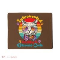 Funny Retro Hippy Hipster Glasses Cat Introverted But Willing To Discuss Cats Mousepad thumb 0