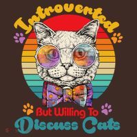 Funny Retro Hippy Hipster Glasses Cat Introverted But Willing To Discuss Cats Mousepad thumb 1