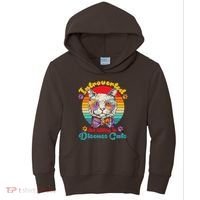 Funny Retro Hippy Hipster Glasses Cat Introverted But Willing To Discuss Cats Kids Hoodie thumb 0