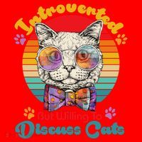 Funny Retro Hippy Hipster Glasses Cat Introverted But Willing To Discuss Cats Santa Hat thumb 1