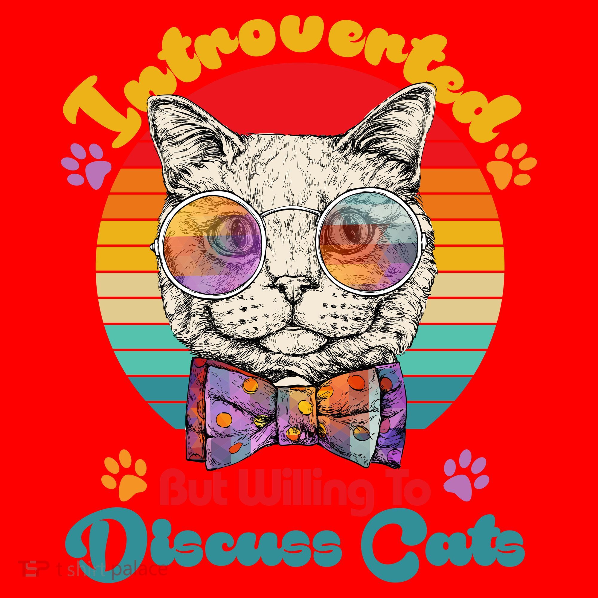 Funny Retro Hippy Hipster Glasses Cat Introverted But Willing To Discuss Cats Santa Hat