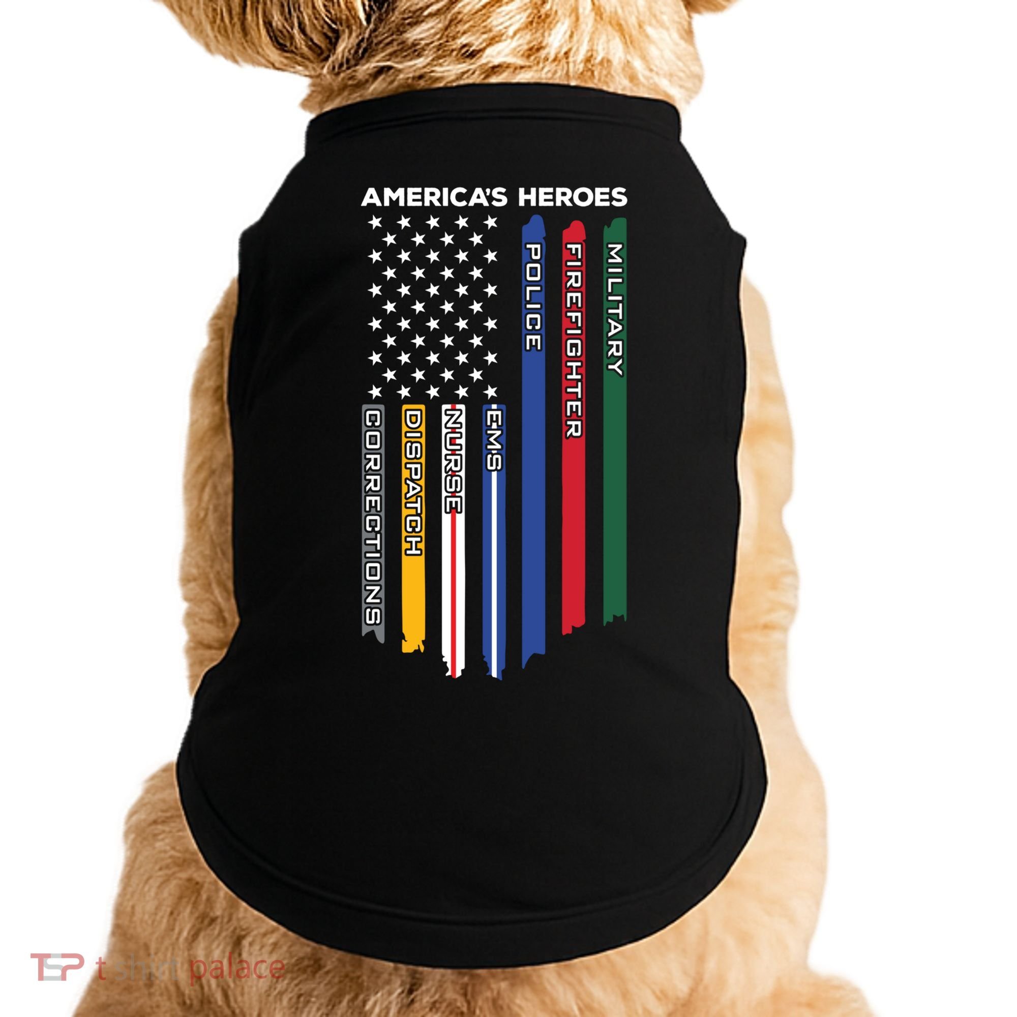 First Responders Heroes Police Military Firefighter Nurses Great Gift Doggie Tank