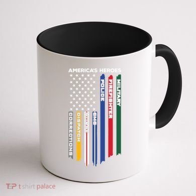 First Responders Heroes Police Military Firefighter Nurses Great Gift Coffee Mug back
