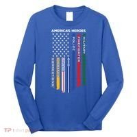 First Responders Heroes Police Military Firefighter Nurses Great Gift Long Sleeve Shirt thumb 0