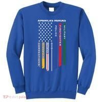 First Responders Heroes Police Military Firefighter Nurses Great Gift Sweatshirt thumb 0