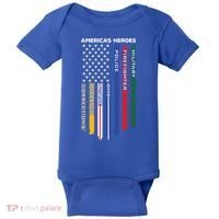 First Responders Heroes Police Military Firefighter Nurses Great Gift Baby Bodysuit thumb 0