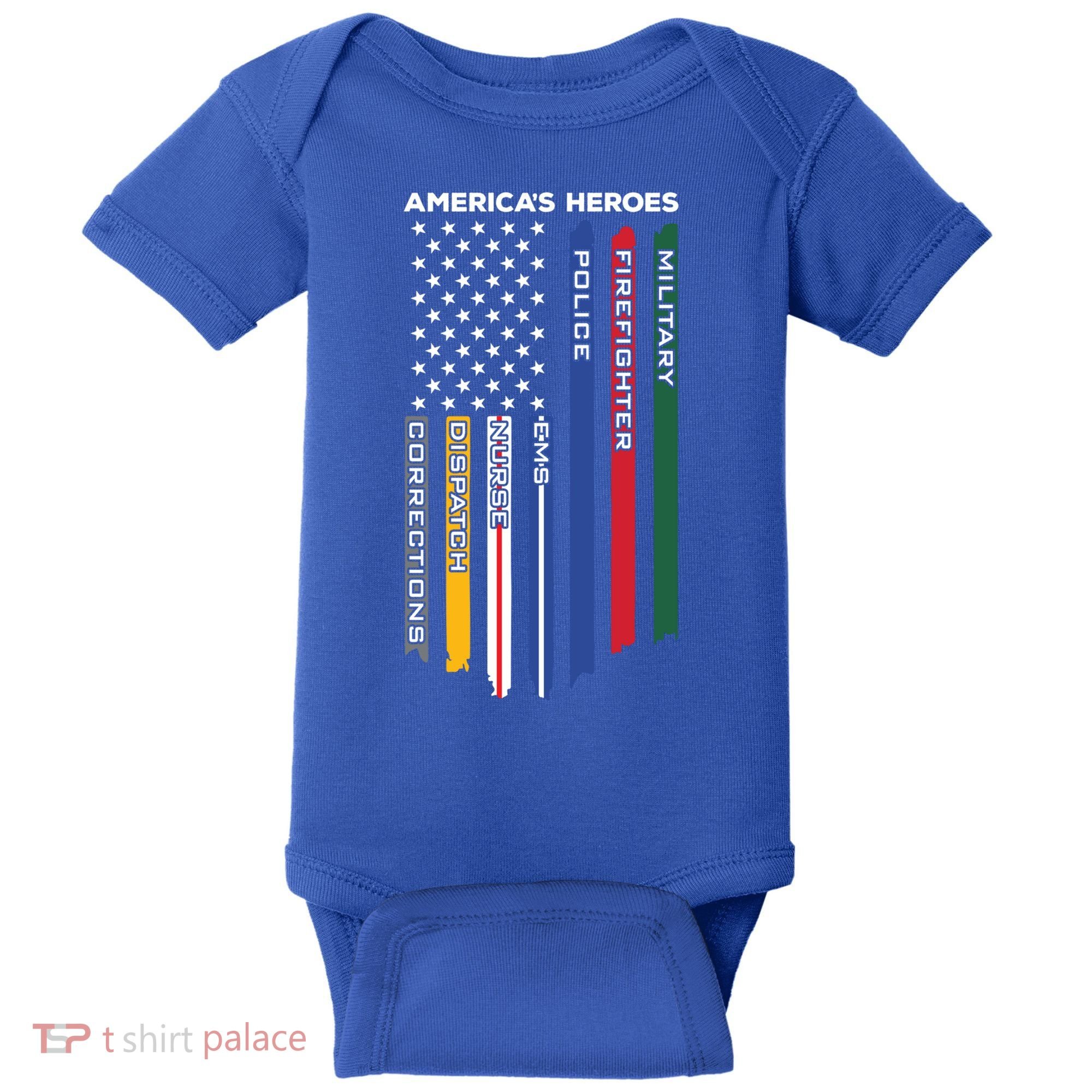 First Responders Heroes Police Military Firefighter Nurses Great Gift Baby Bodysuit