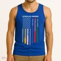 First Responders Heroes Police Military Firefighter Nurses Great Gift Tank Top thumb 3