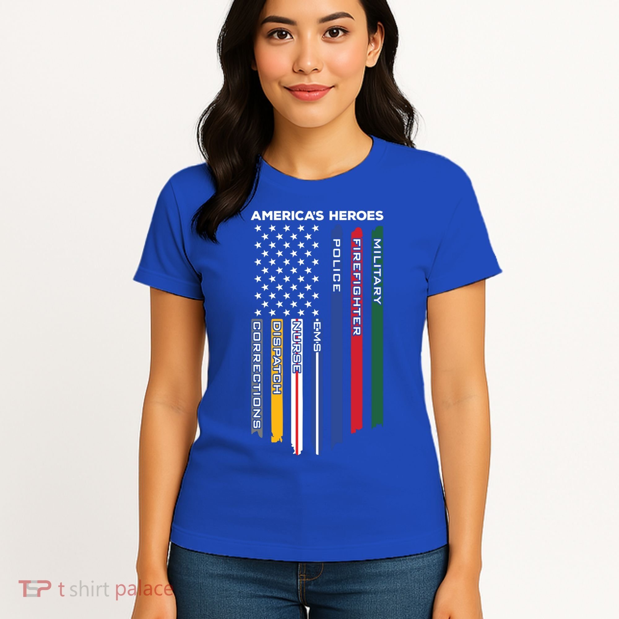 First Responders Heroes Police Military Firefighter Nurses Great Gift Women's T-Shirt