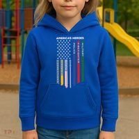 First Responders Heroes Police Military Firefighter Nurses Great Gift Kids Hoodie thumb 3