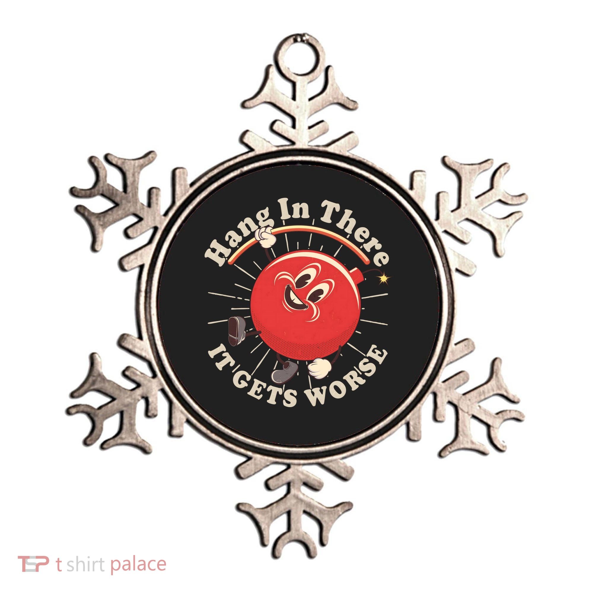Funny Retro Hang In There It Gets Worse Ornament