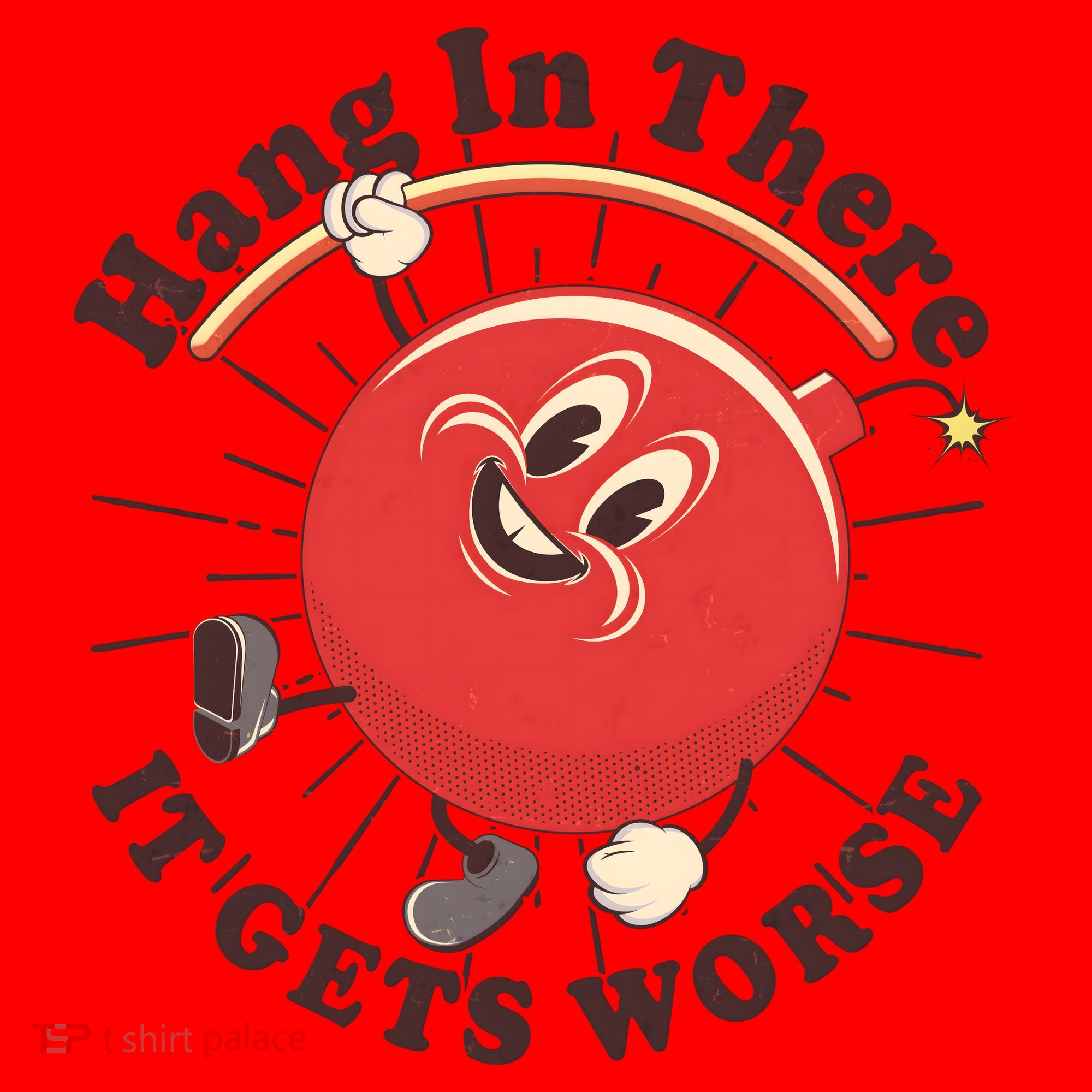 Funny Retro Hang In There It Gets Worse Santa Hat