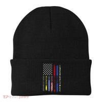 First Responders Hero Flag Nurse EMS Police Fire Military Beanie thumb 0