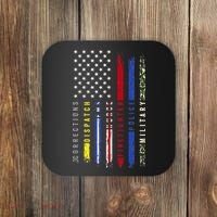 First Responders Hero Flag Nurse EMS Police Fire Military Coaster thumb 0