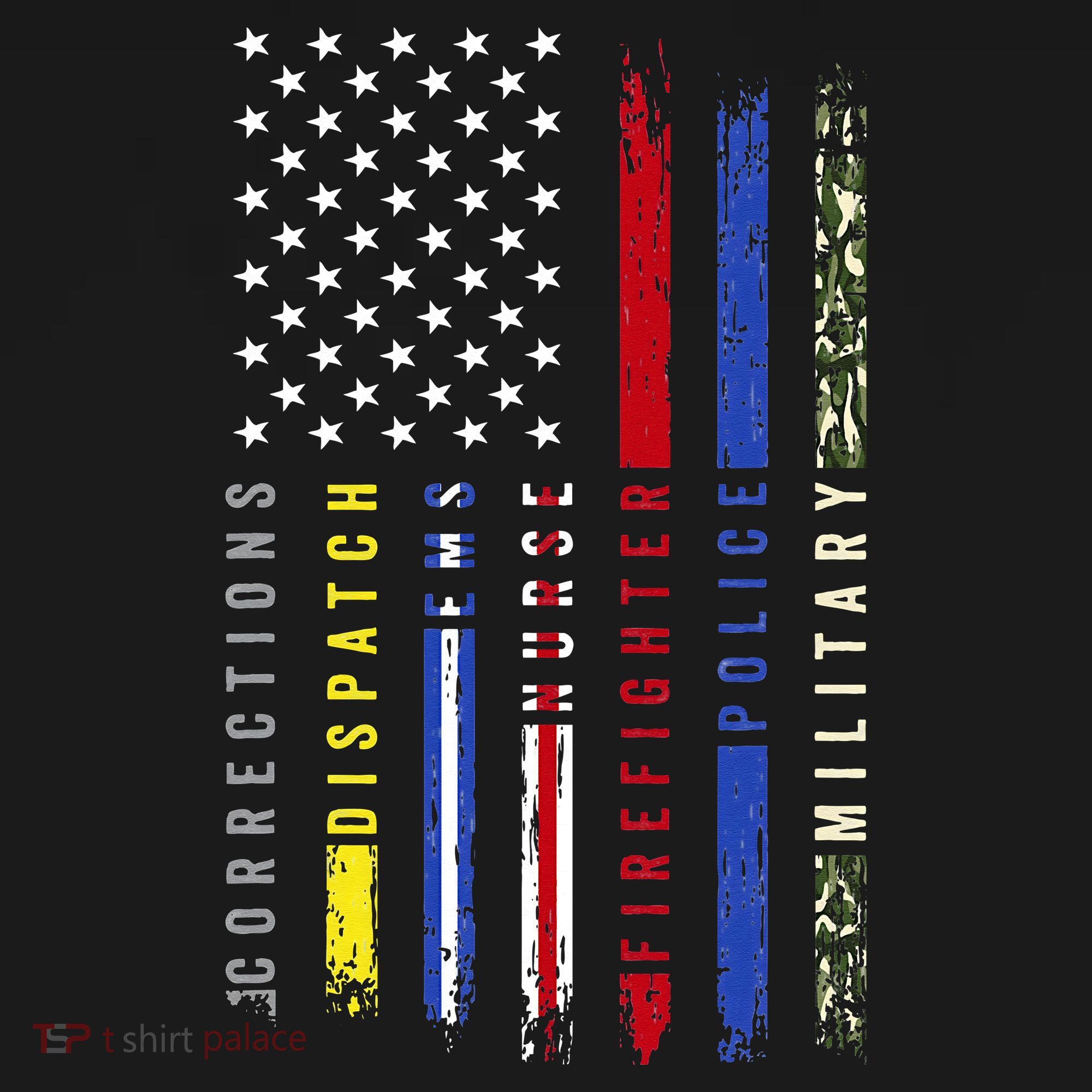 First Responders Hero Flag Nurse EMS Police Fire Military Women's Tank Top