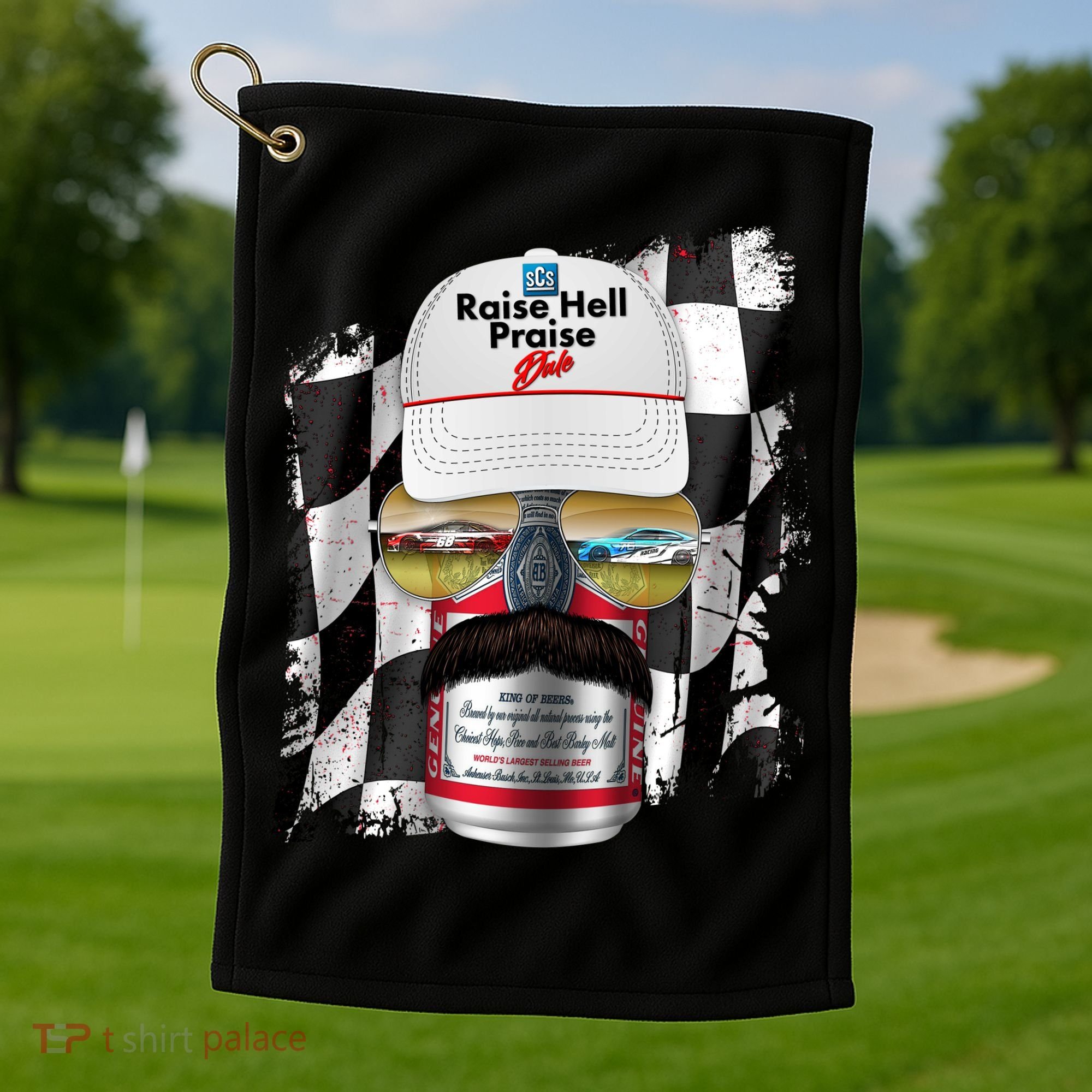 Funny Raise Hell Praise Dale Beer Can Golf Towel