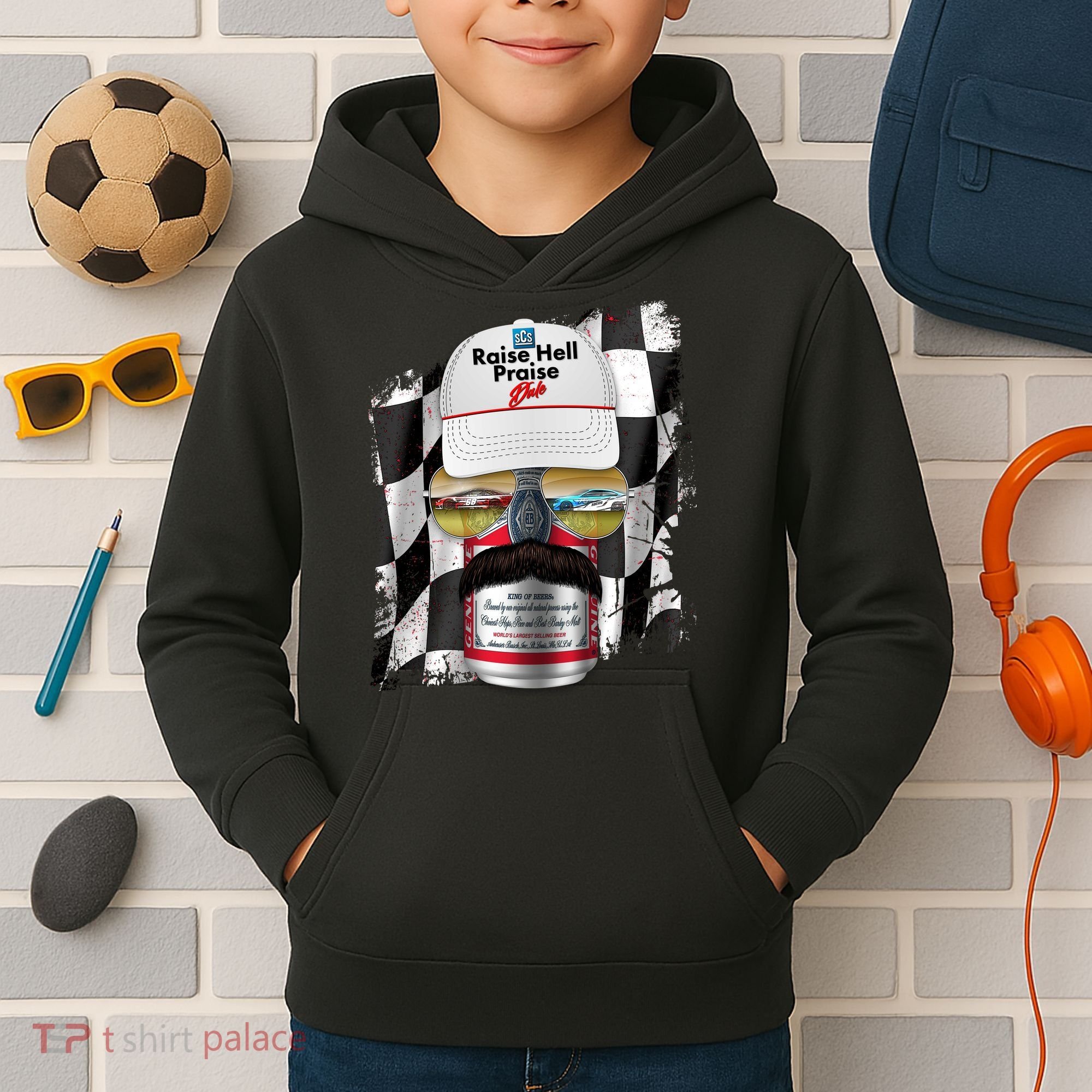 Funny Raise Hell Praise Dale Beer Can Kids Hoodie