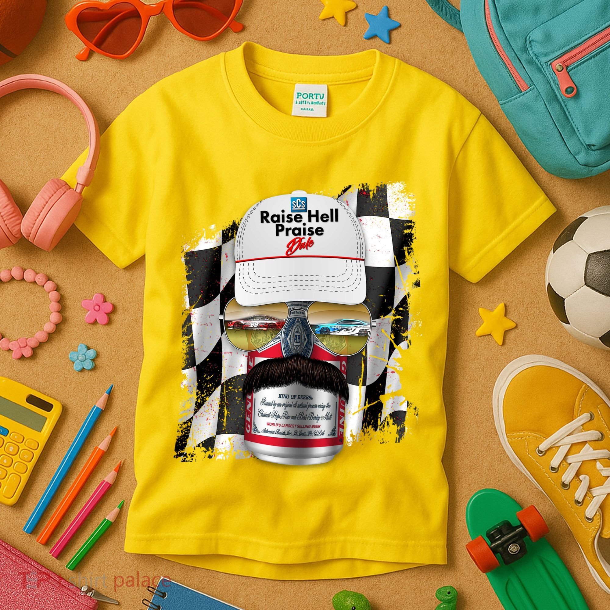 Funny Raise Hell Praise Dale Beer Can Kids T-Shirt