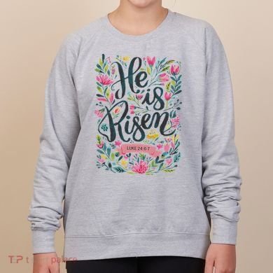 Floral Religious He Is Risen Christian Happy Easter Women's Sweatshirt
