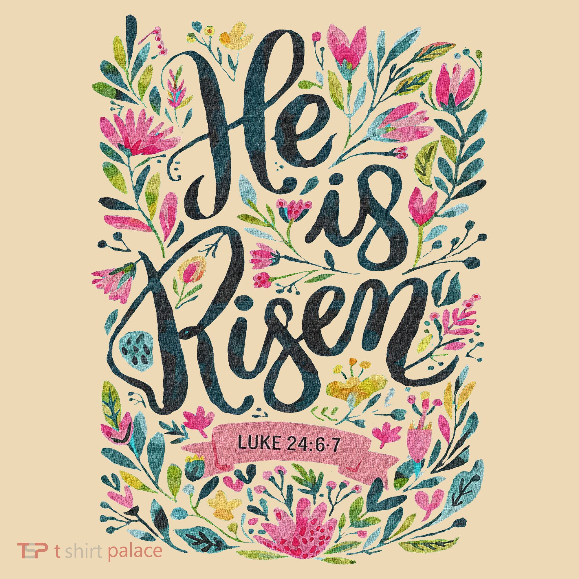 Floral Religious He Is Risen Christian Happy Easter Tote Bag