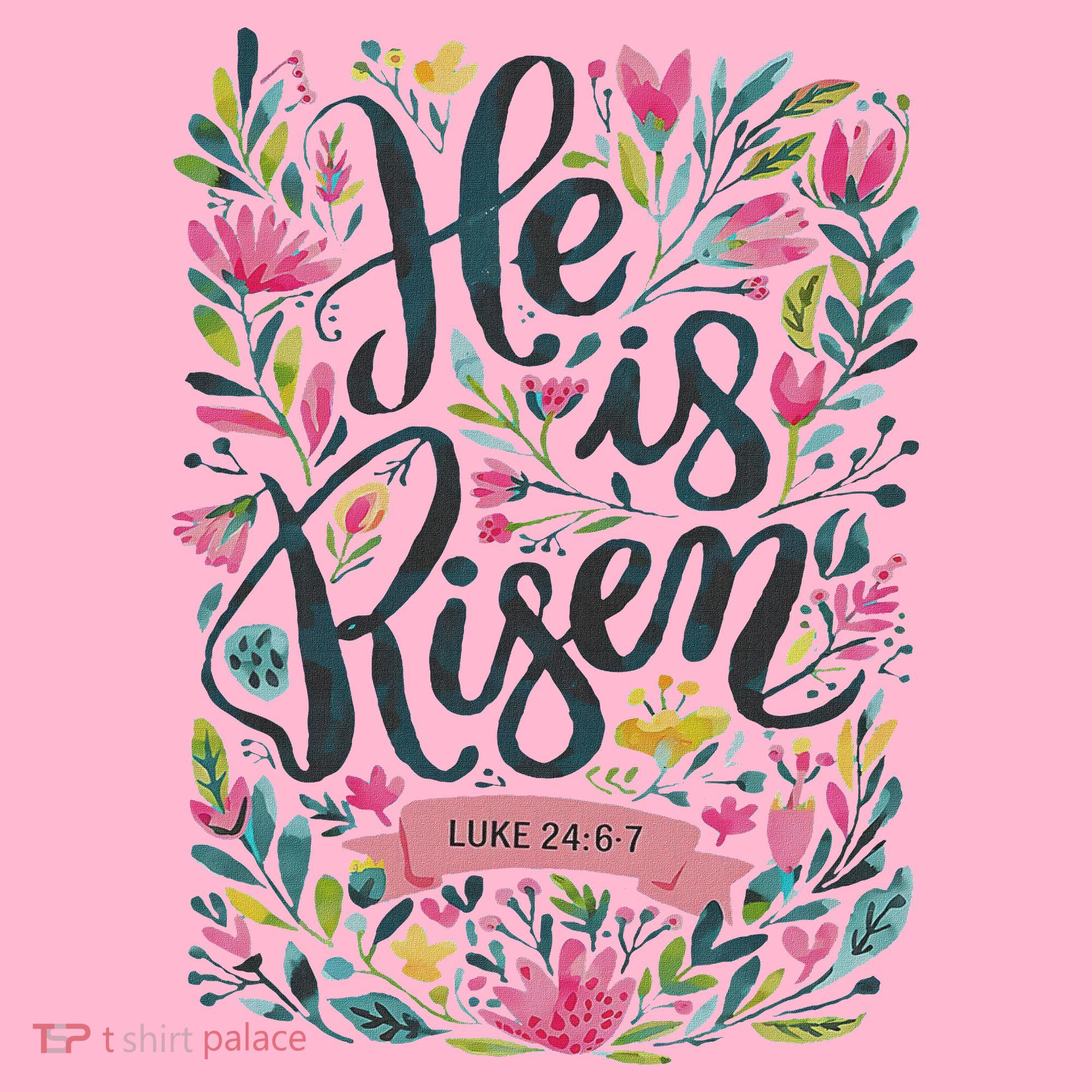Floral Religious He Is Risen Christian Happy Easter Coaster